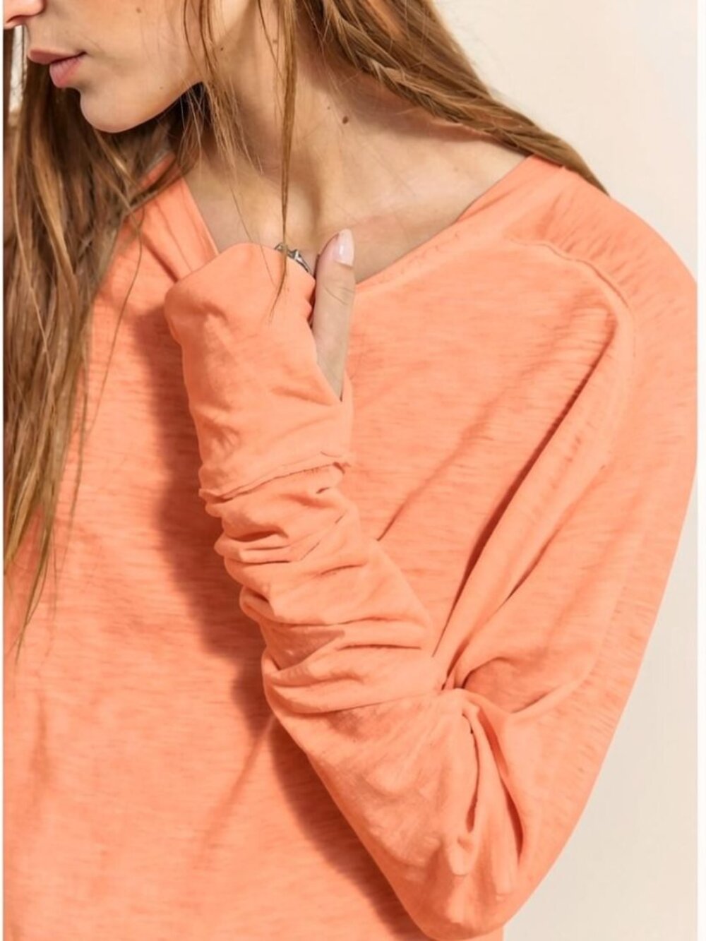 NWT Free People Arden Tee in Papaya Punch